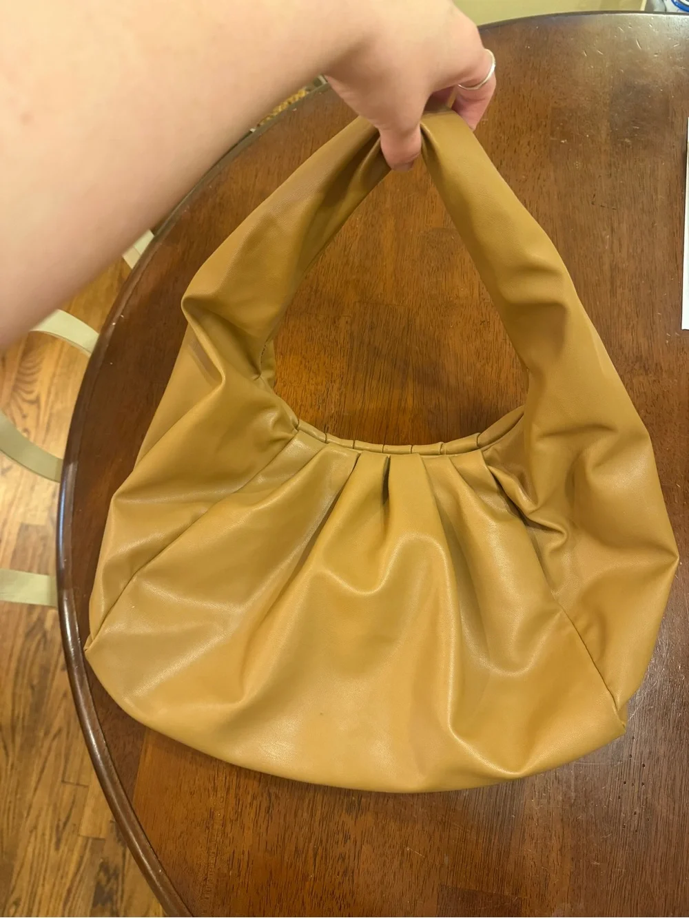 Tan Soft Hobo Shoulder Bag